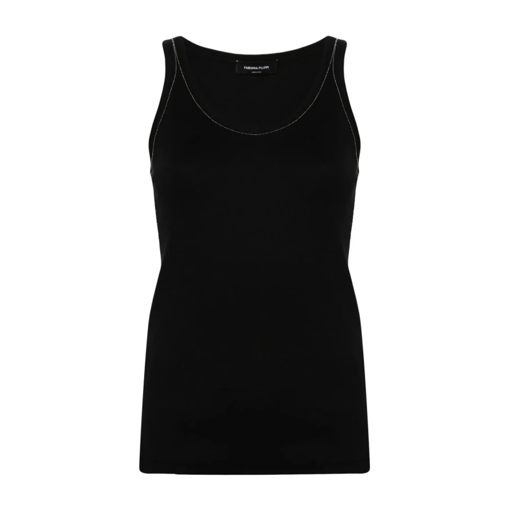 Fabiana Filippi Zwarte Topwear voor Vrouwen Ss24 Black Dames