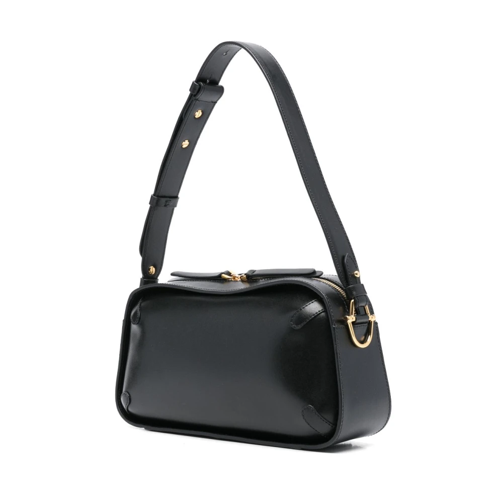 Coccinelle Zwarte leren schoudertas Black Dames