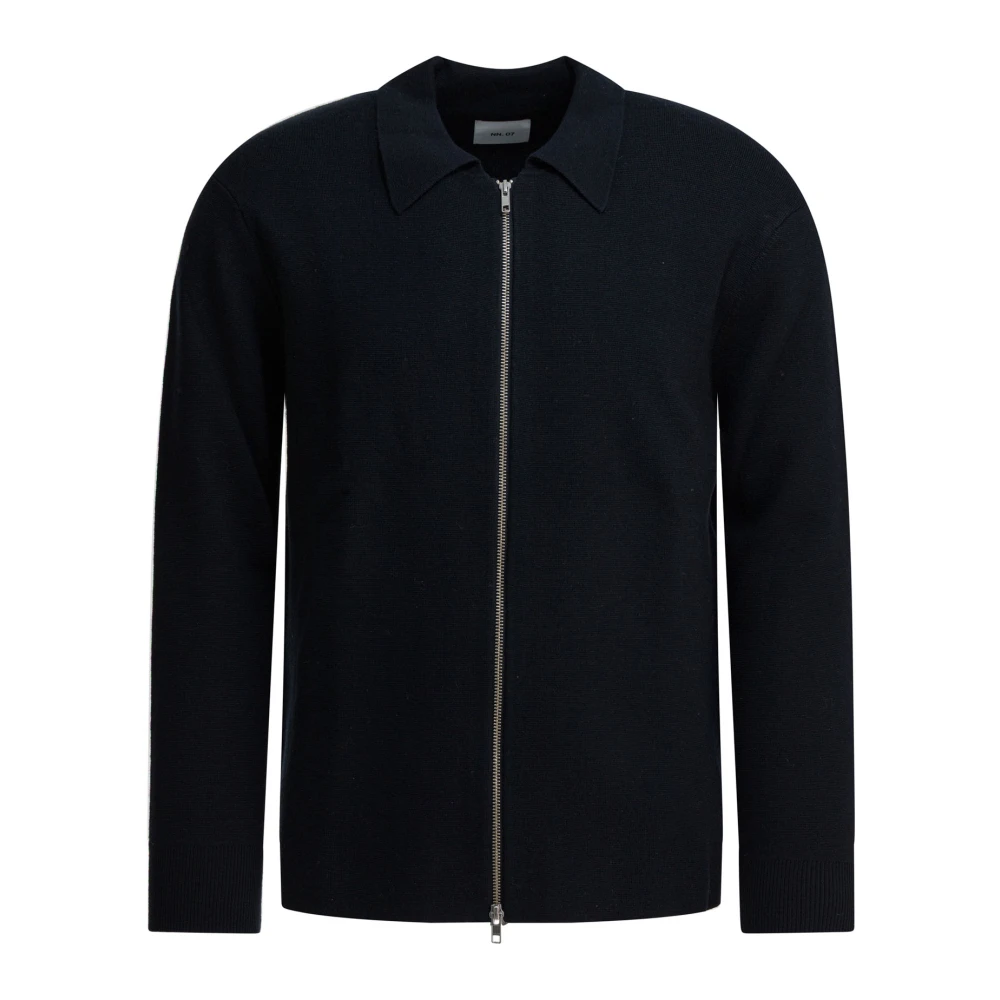Nn07 Men's Blue Harald Zip Sweater