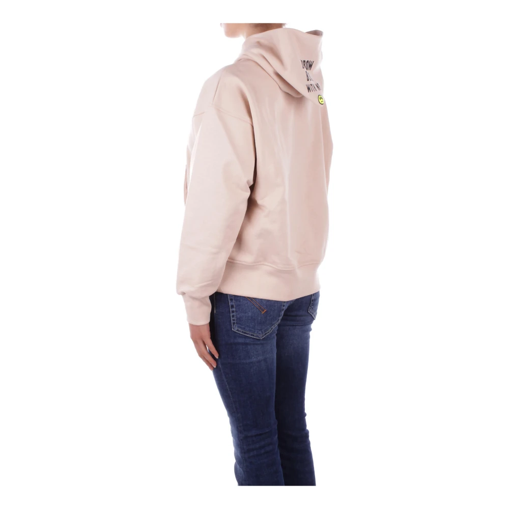 Barrow Zandkleurige Hoodie met Logo aan de Voorkant Beige Dames