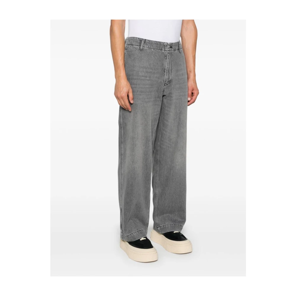 Emporio Armani Grijze Denim Straight Leg Broek Gray Heren