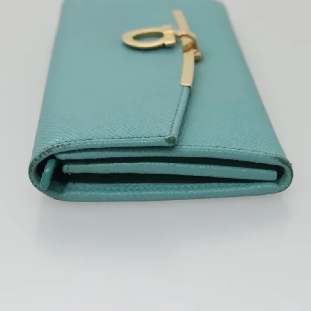 Salvatore Ferragamo Pre-owned Leather wallets Blue Dames