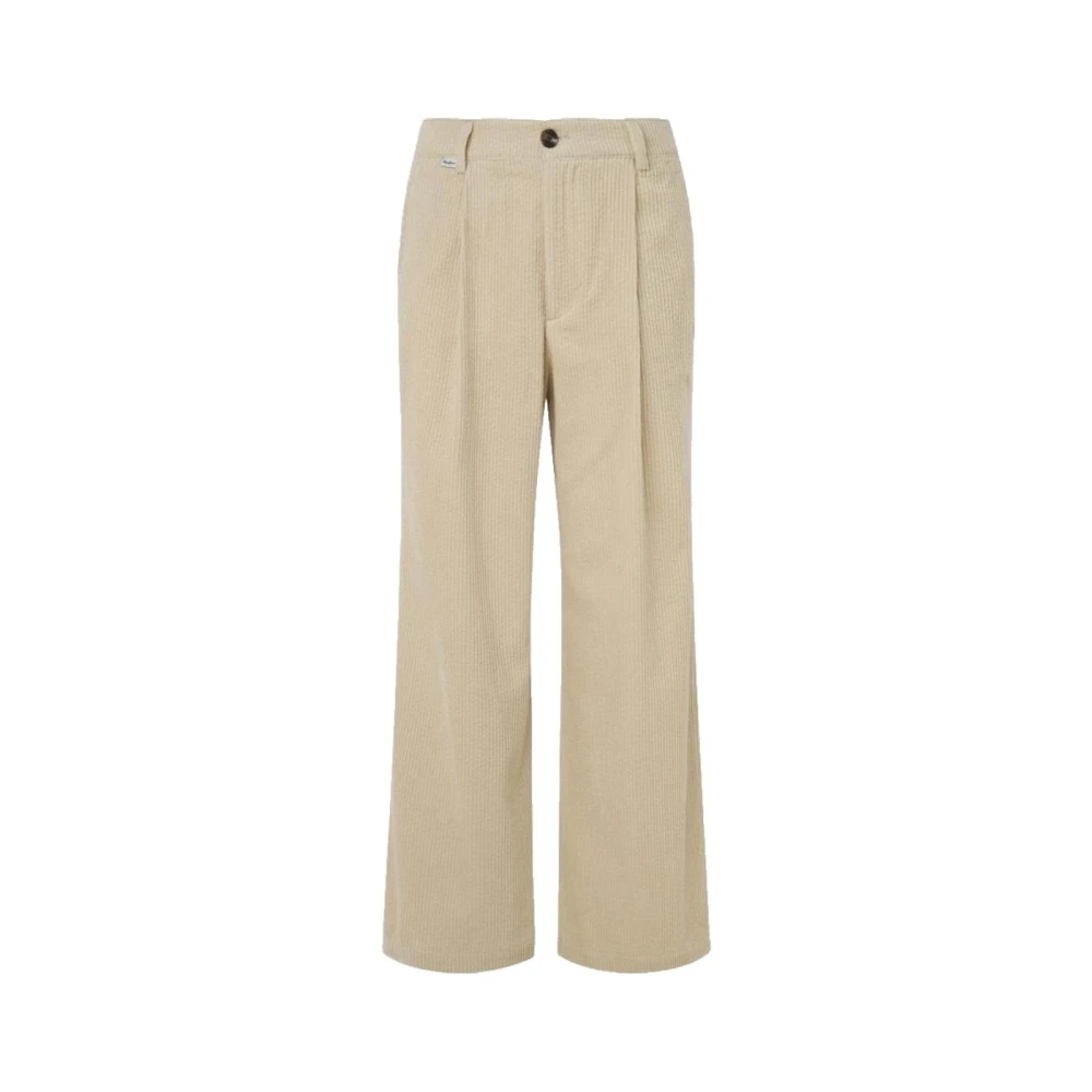 Pepe Jeans Corduroy broek met labeldetail model 'DANNA'