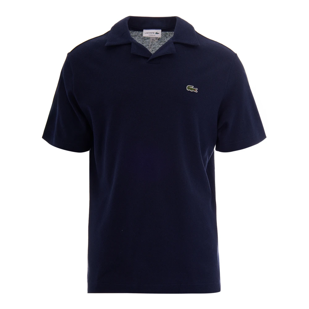 Lacoste Men's Blue Polo Shirts, M/L, Classic Fit Cotton-Linen Polo