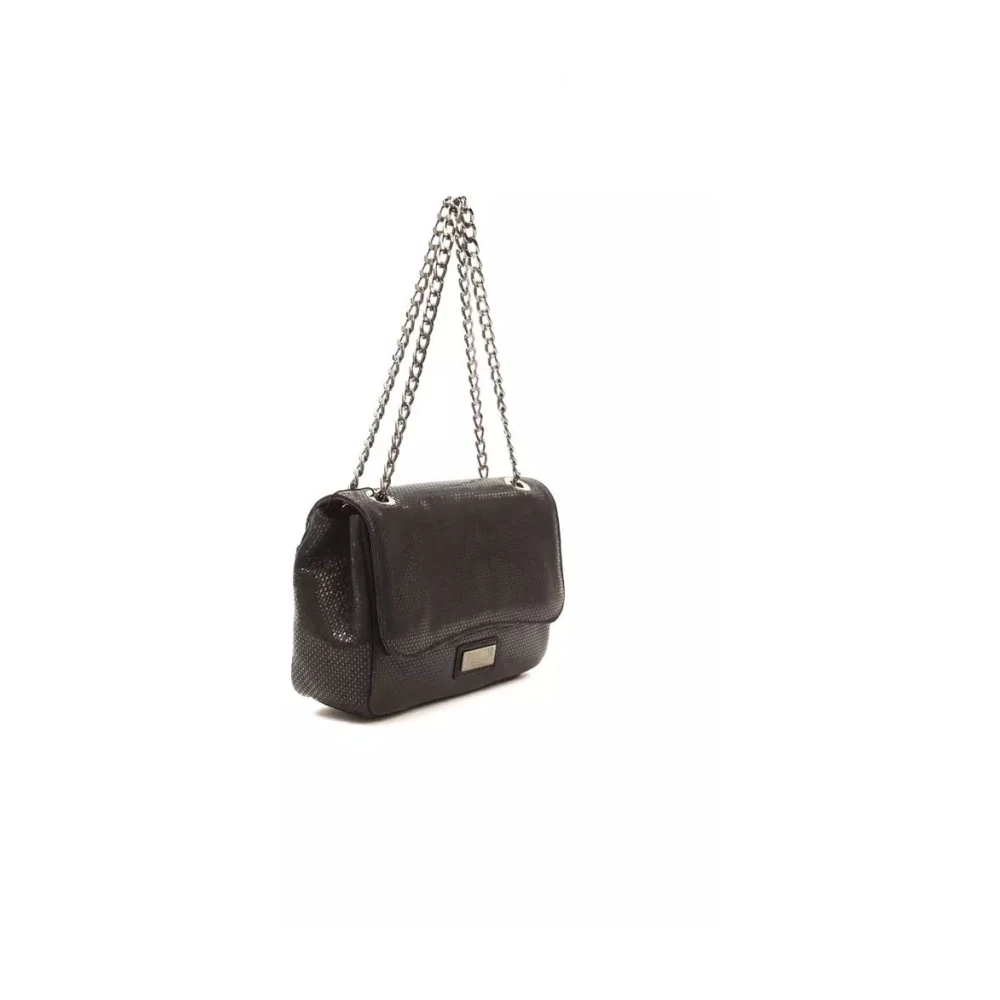 Pompei Donatella Luxe Zwarte Leren Crossbody Tas Black Dames
