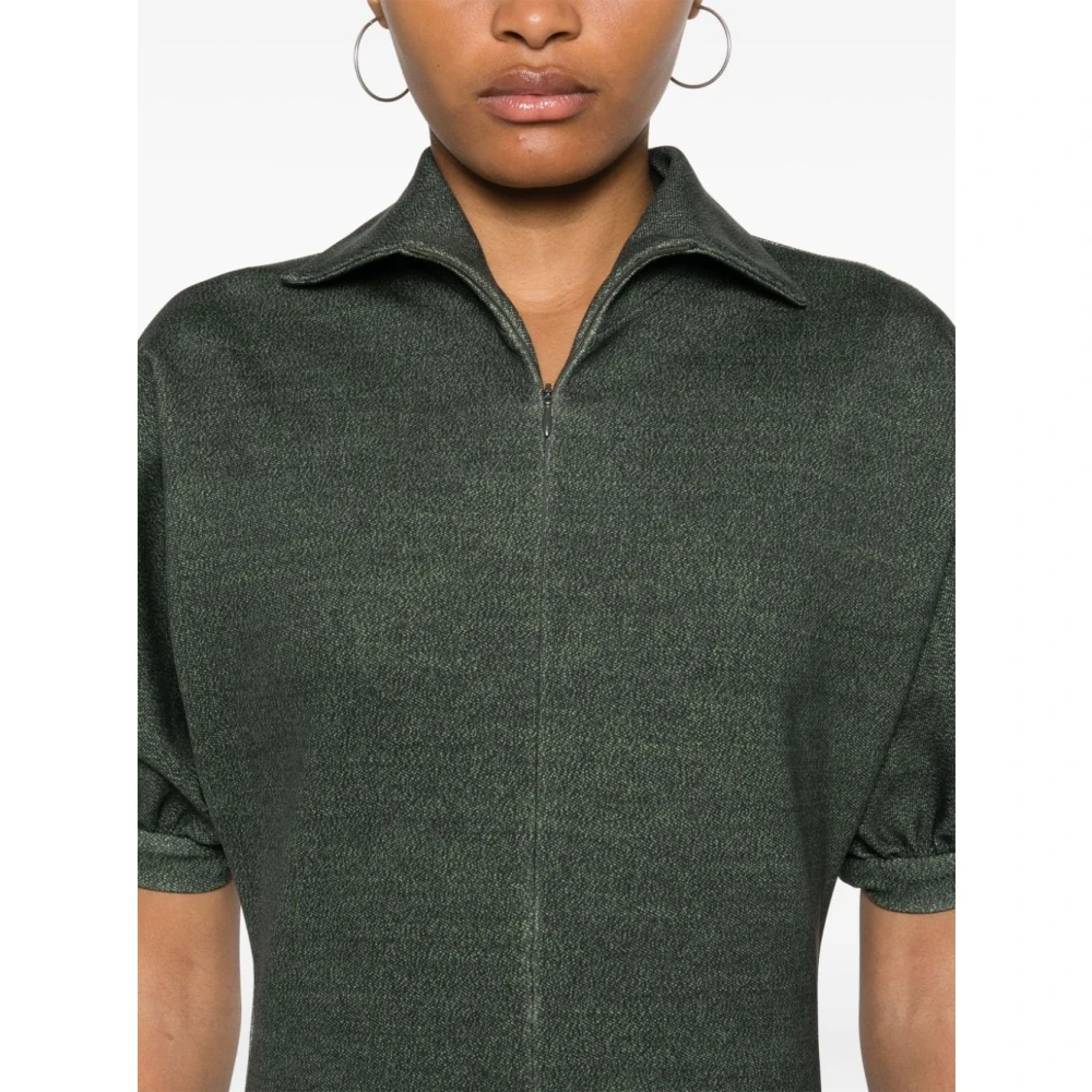 Philosophy di Lorenzo Serafini Groene Abstracte Print Midi Jurk Green Dames