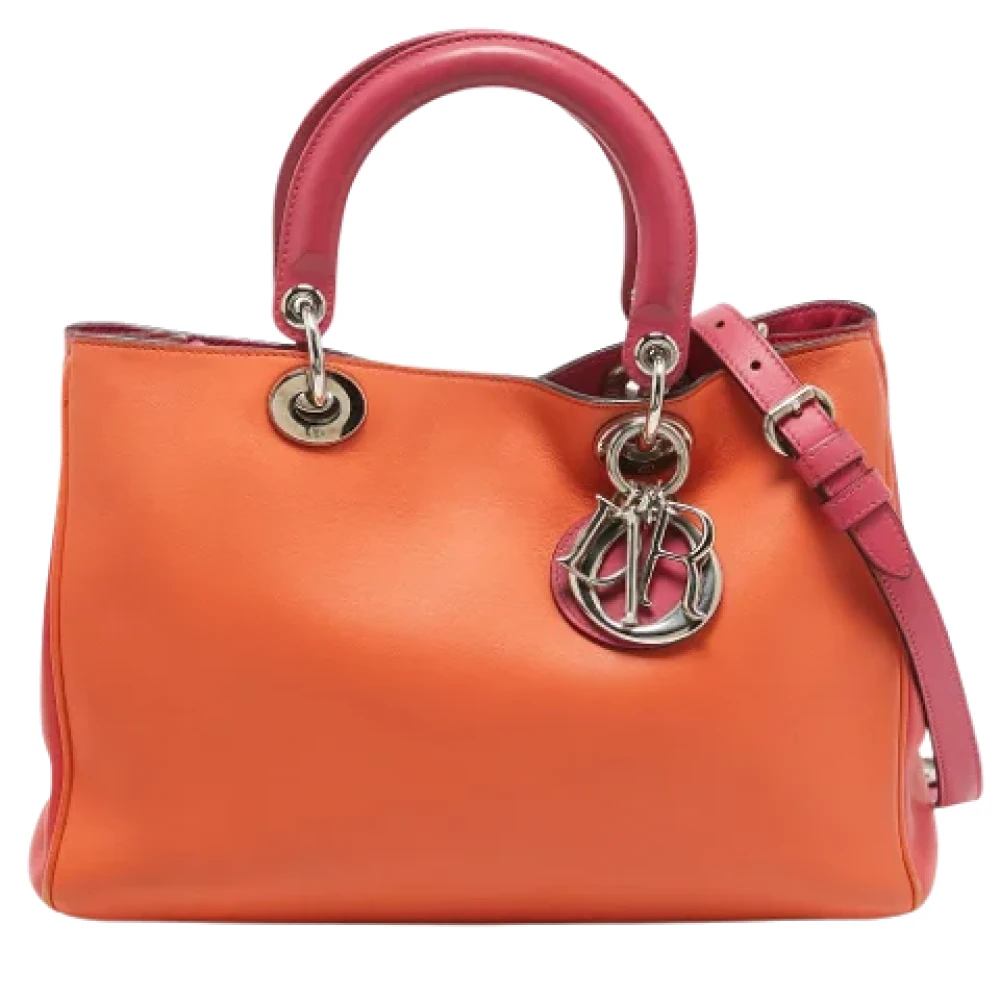 Dior Vintage Pre-owned Leather totes Orange Dames