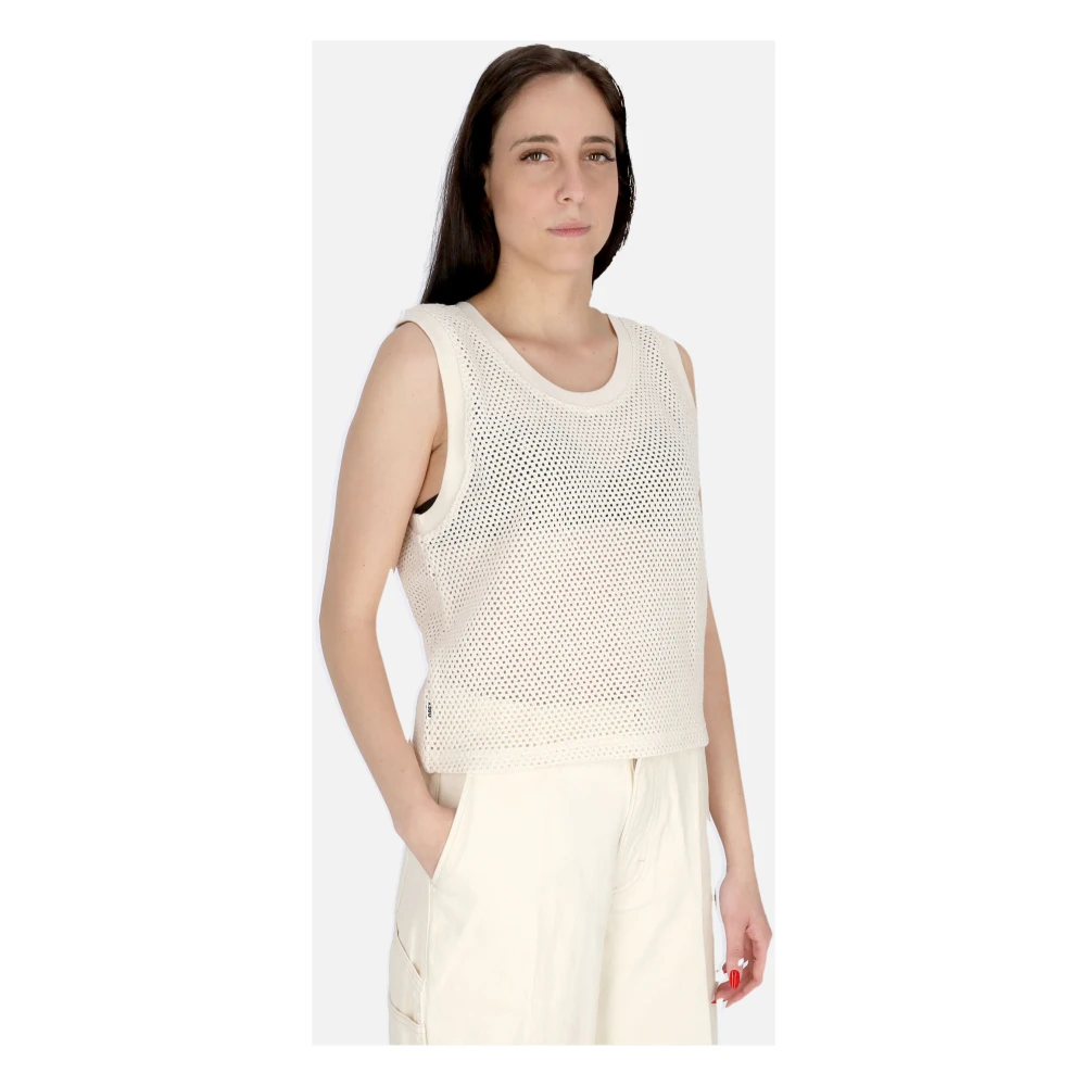 Obey Mesh Tank Top Ongebleekt White Dames