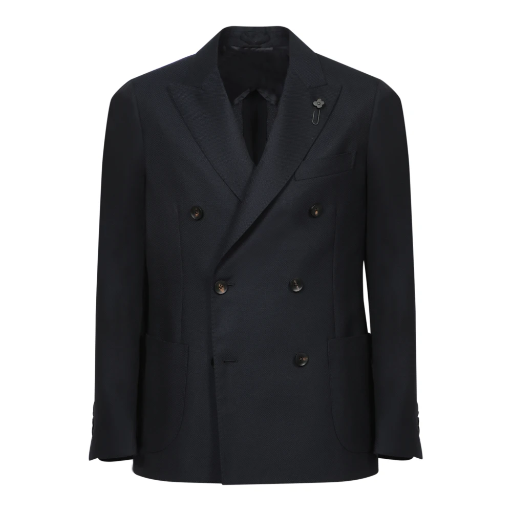 Lardini Zwarte Blazer voor Mannen Aw24 Black Heren