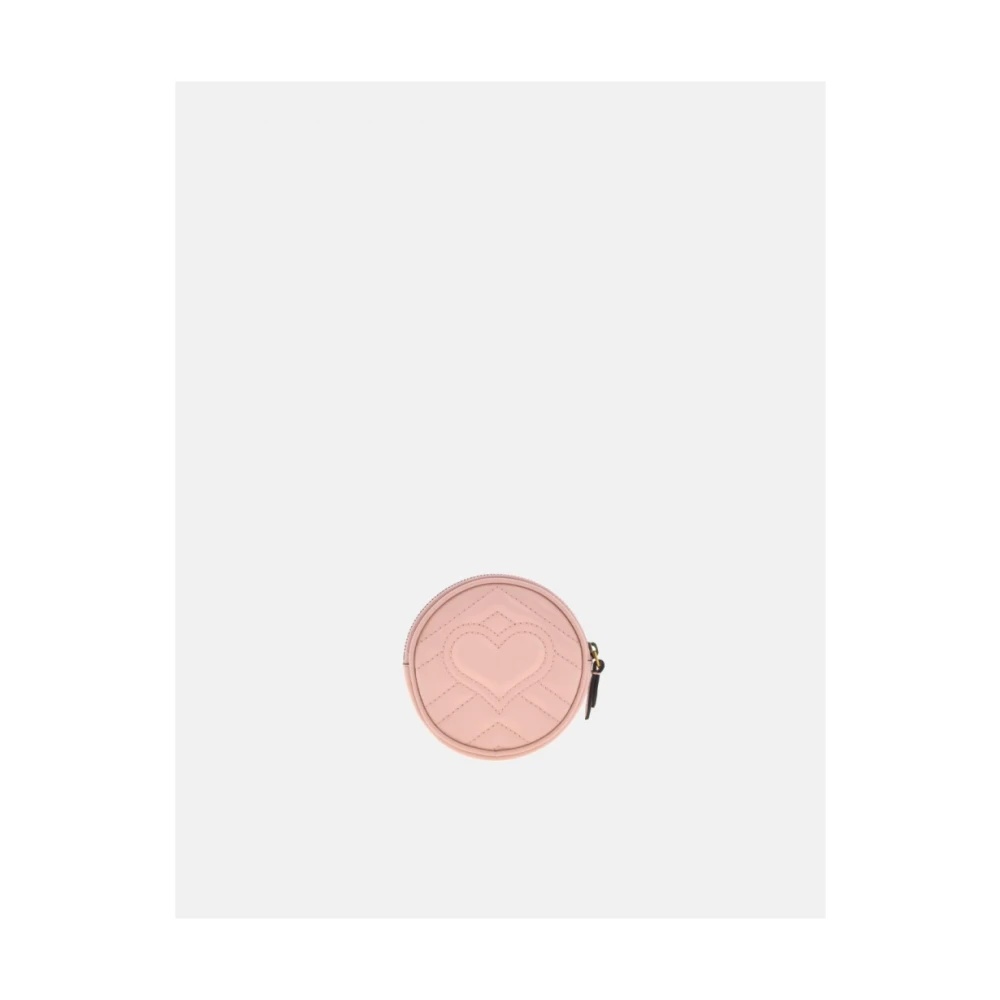 Gucci Ronde Roze Leren Portemonnee met Dubbel G Logo Pink Dames