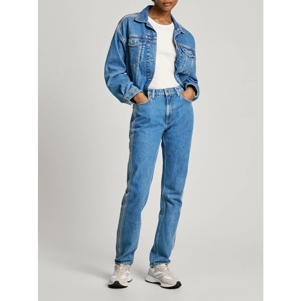 Pepe Jeans Vintage Straight Leg Denim Jeans Blue Dames