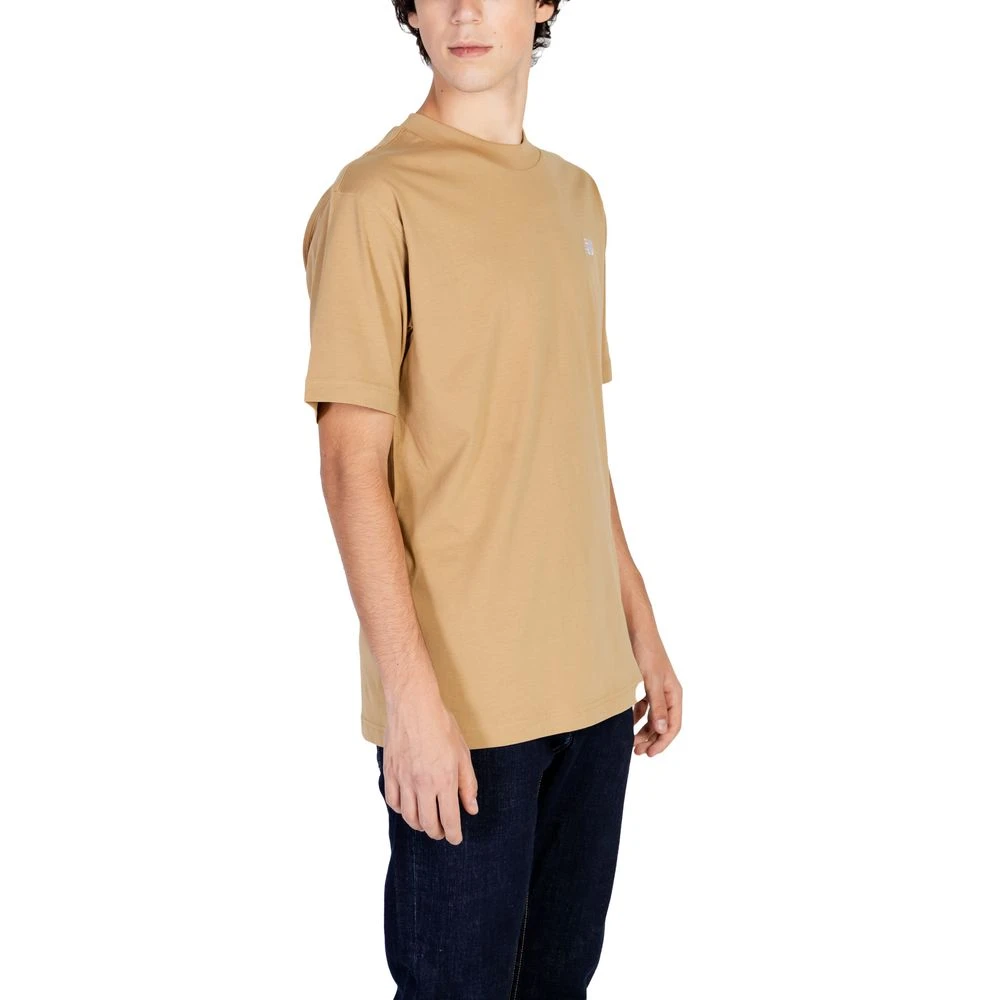 New Balance Beige Katoenen Heren T-shirt Lente Zomer Collectie Beige Heren