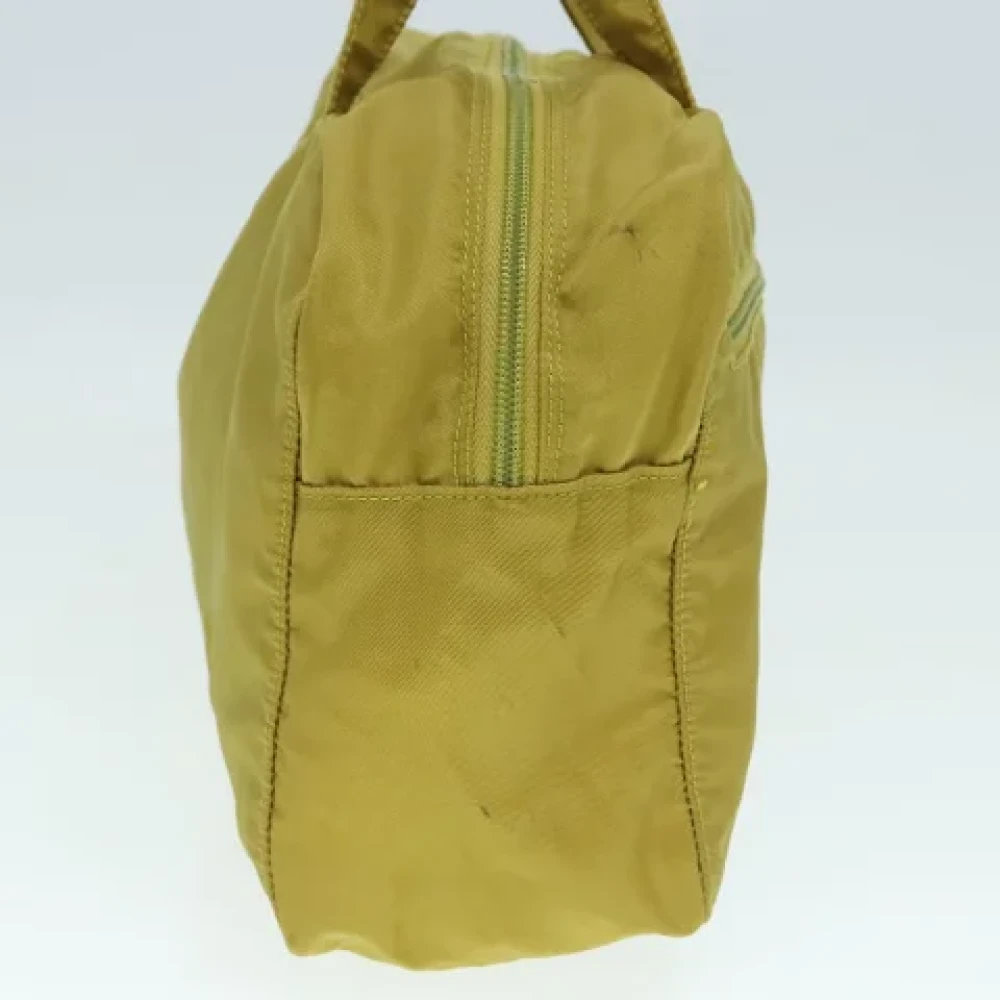 Prada Vintage Pre-owned Nylon handbags Yellow Dames
