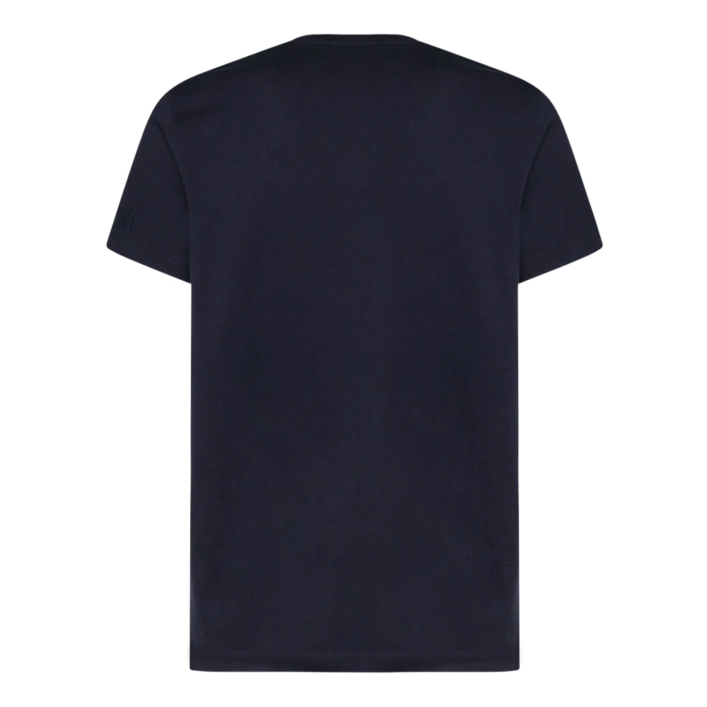 Fay Blauw Katoenen T-shirt met Ronde Kraag Blue Heren