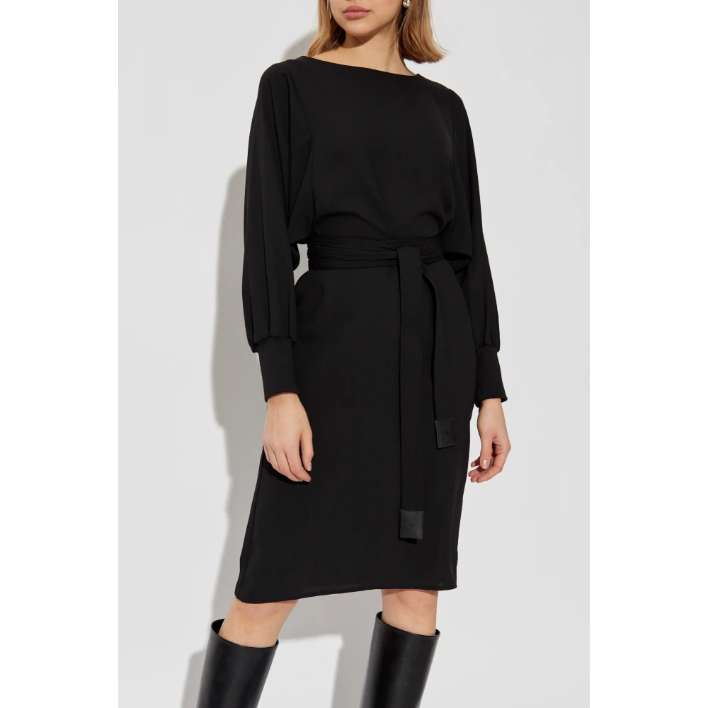 Emporio Armani Jurk met riem Black Dames