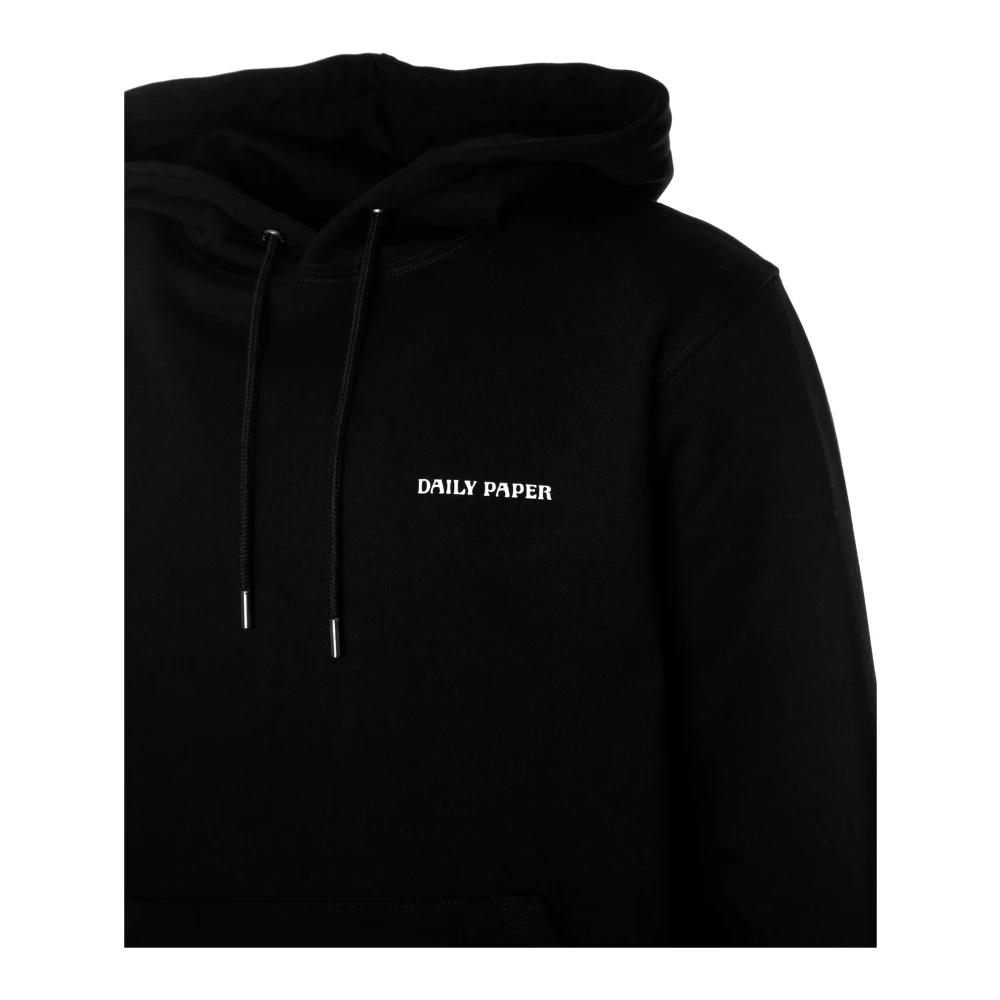 Daily Paper Zwarte hoodie met relaxte pasvorm Black Heren