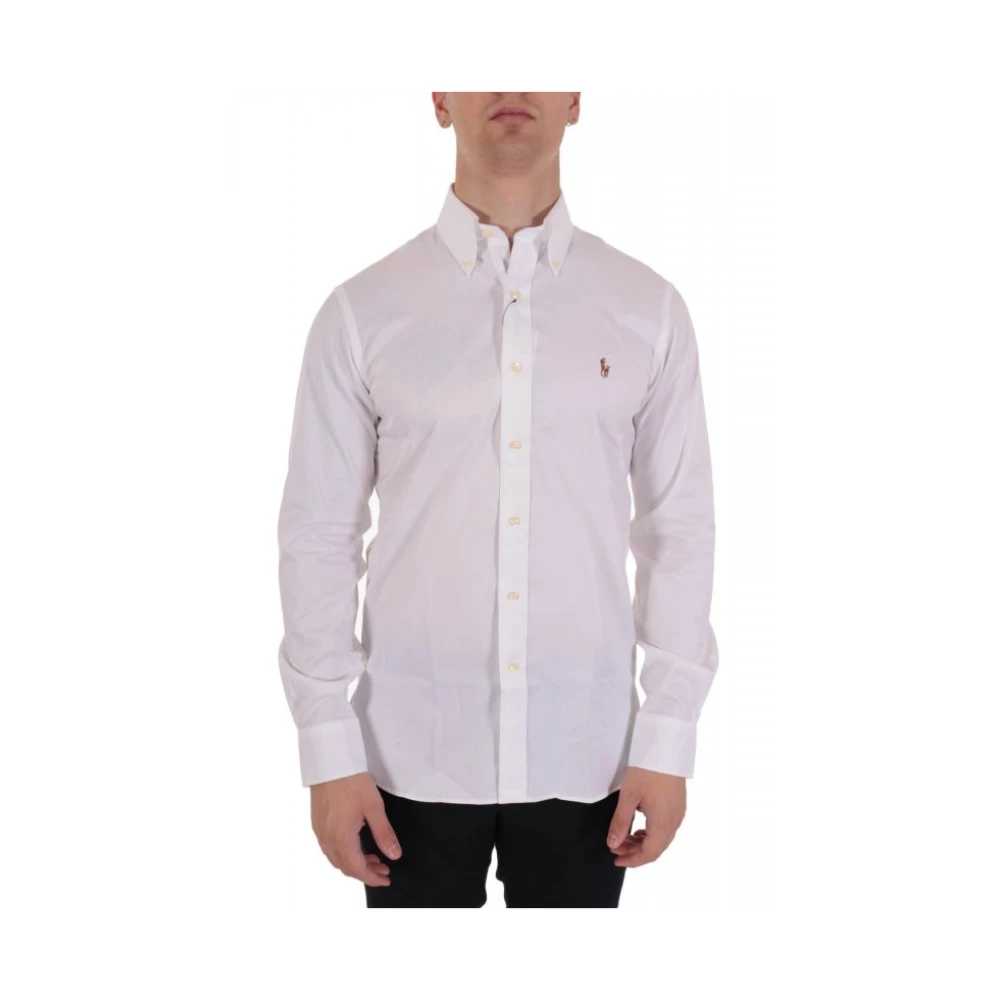 Ralph Lauren Vit Custom Fit Oxford Button-Down Skjorta