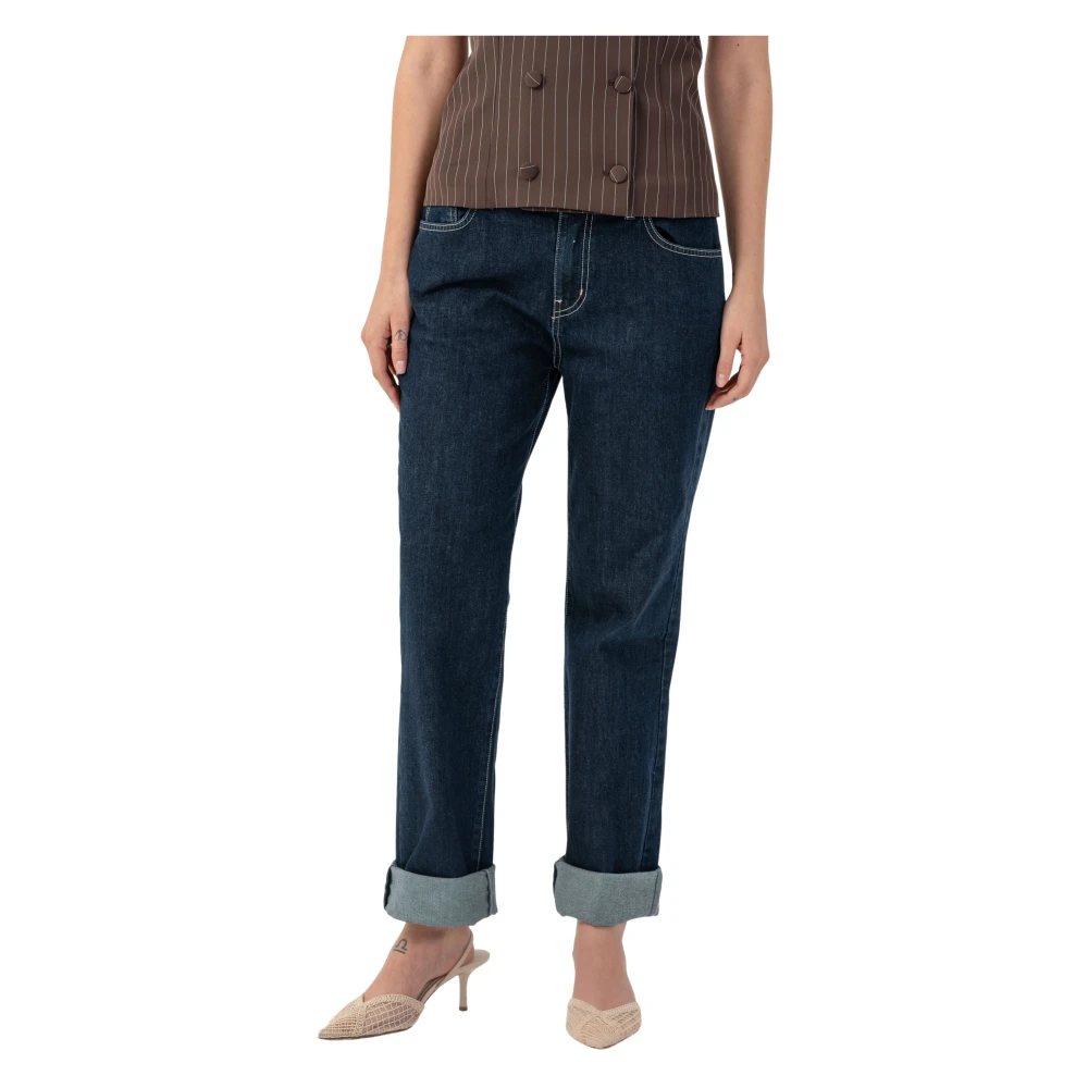 Kocca Blue Straight Fit Jeans, Female, M, Classic Cotton Denim Look Jeans