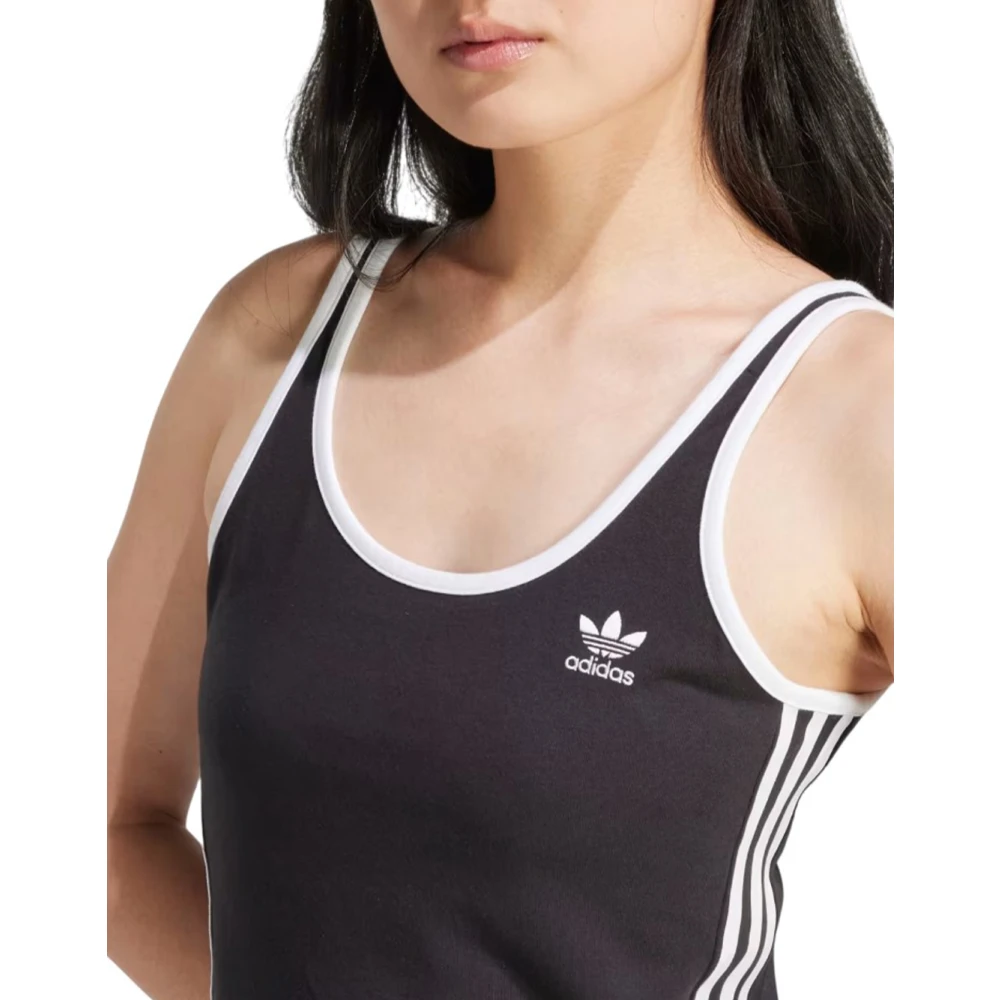 Adidas Casual Jersey Jurk met 3 Strepen Black Dames
