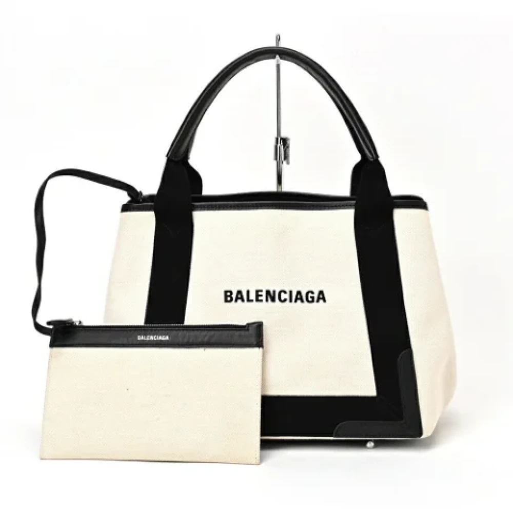 Balenciaga Vintage Pre-owned Canvas handbags Beige Dames