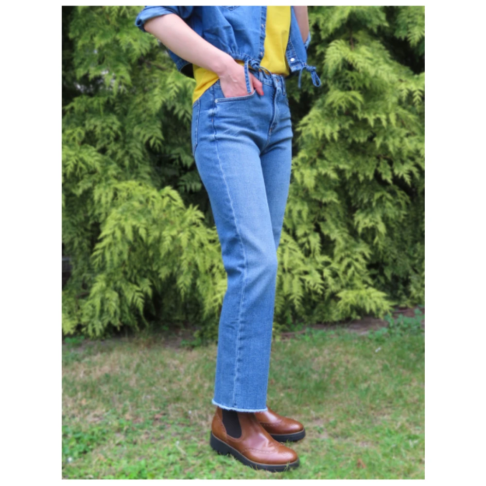 Denim Studio Salomé Katoen Elastaan Broek Blue Dames