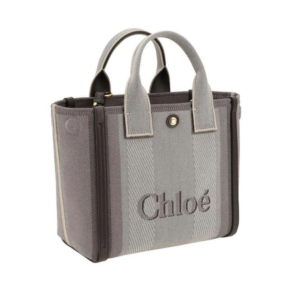 Chloé Leren Detail Tote Tas met Verstelbare Band Gray Dames