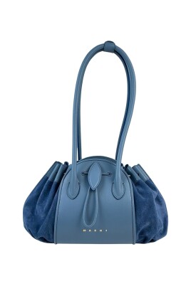 Borsa a tracolla da donna con stampa agata color foglia di tè