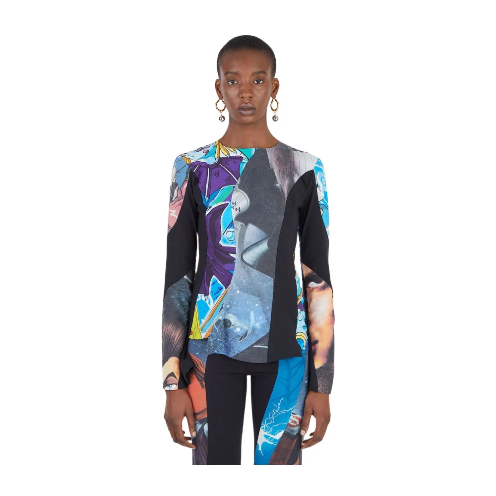 Rave Review Upcycled Space Cartoon Top Multicolor Dames