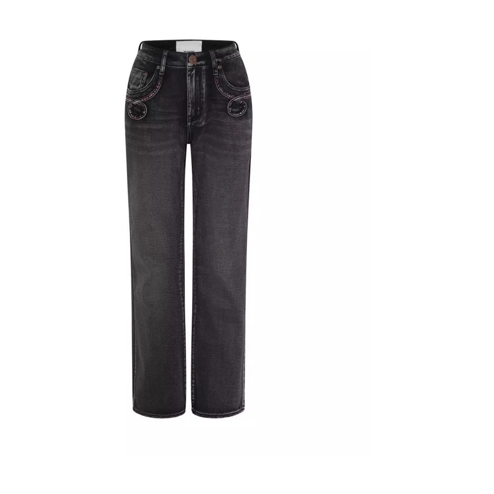 One Teaspoon Zwarte High Waist Slim Jeans Black Dames