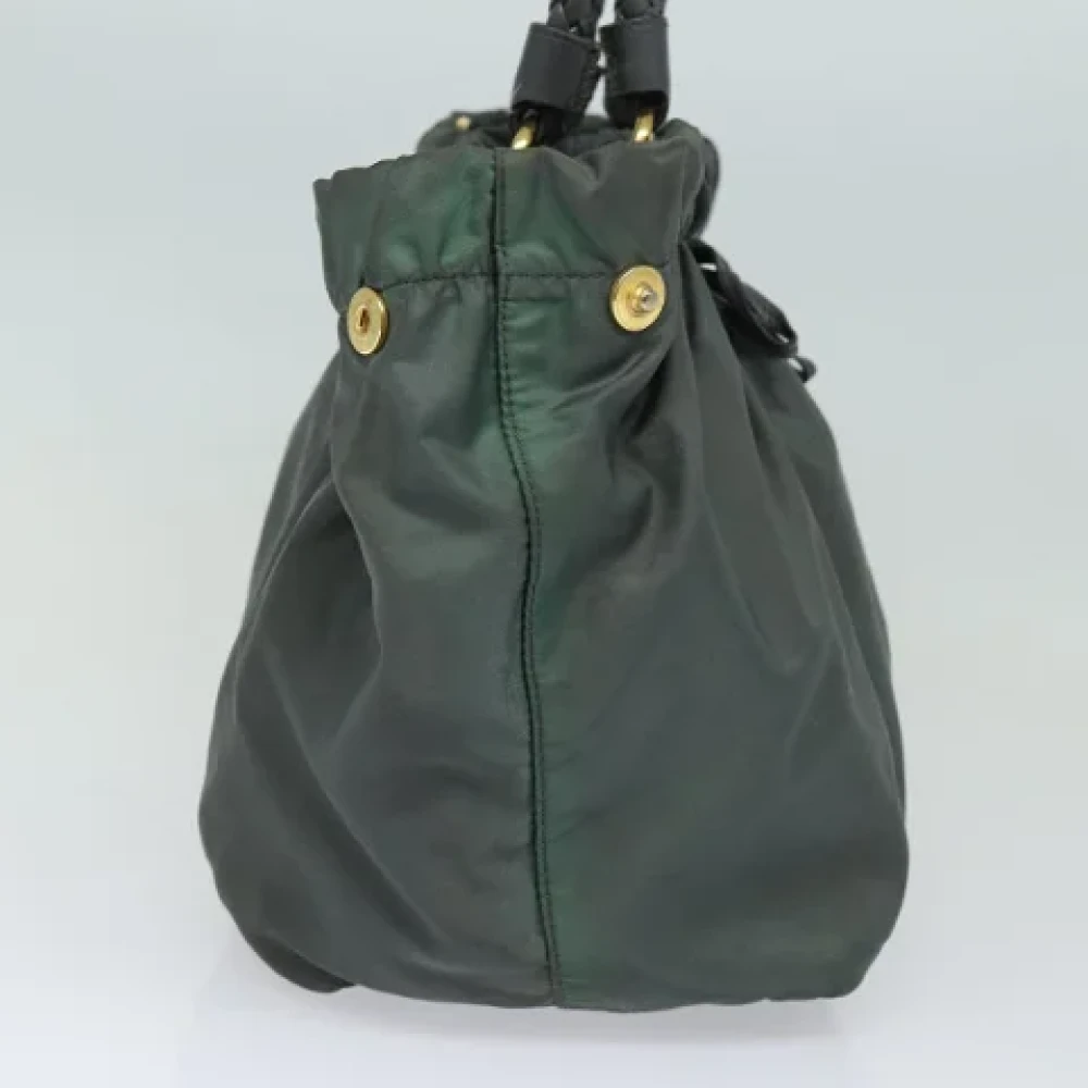 Prada Vintage Pre-owned Nylon handbags Green Dames