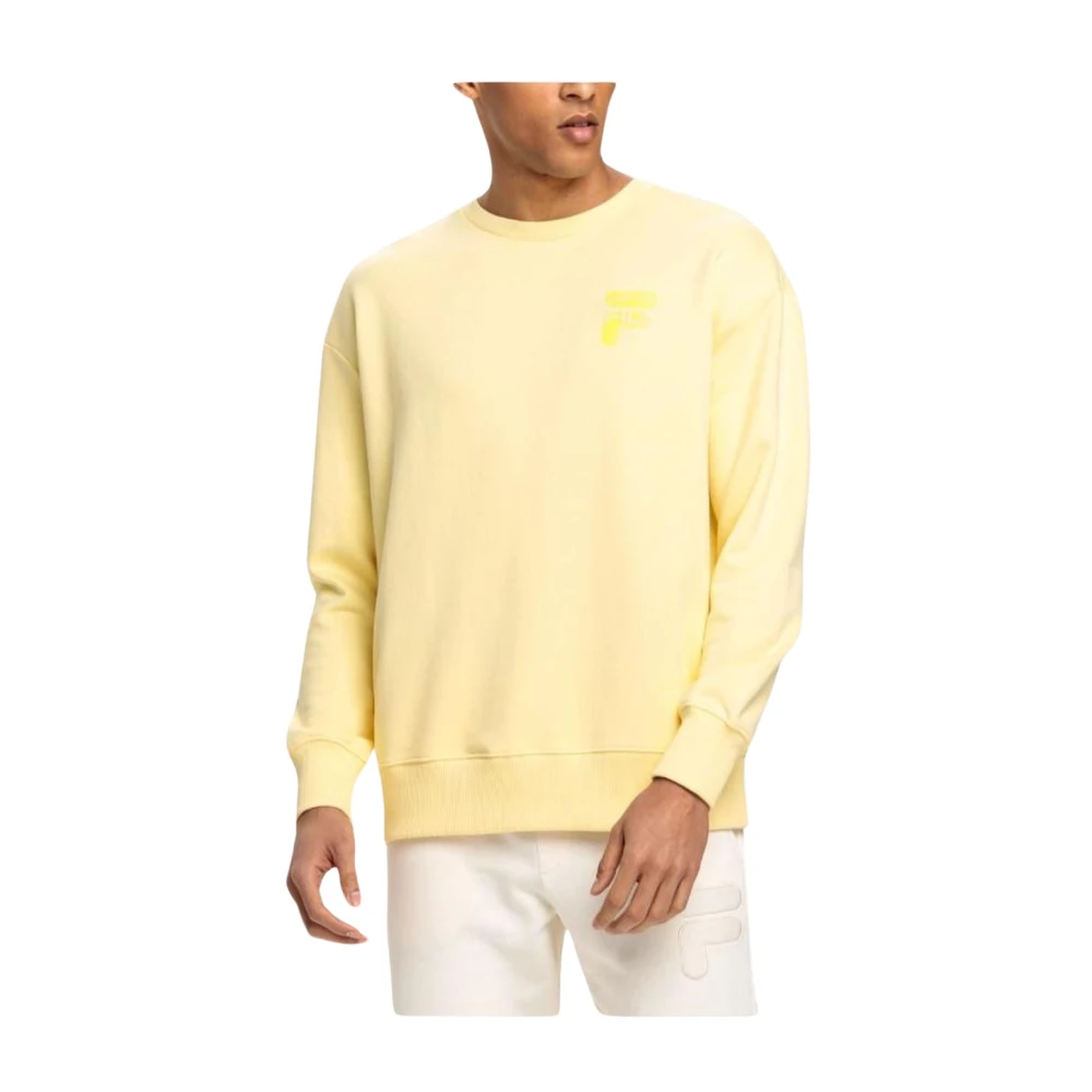 Fila Logo Sweatshirt van Katoen Yellow Heren
