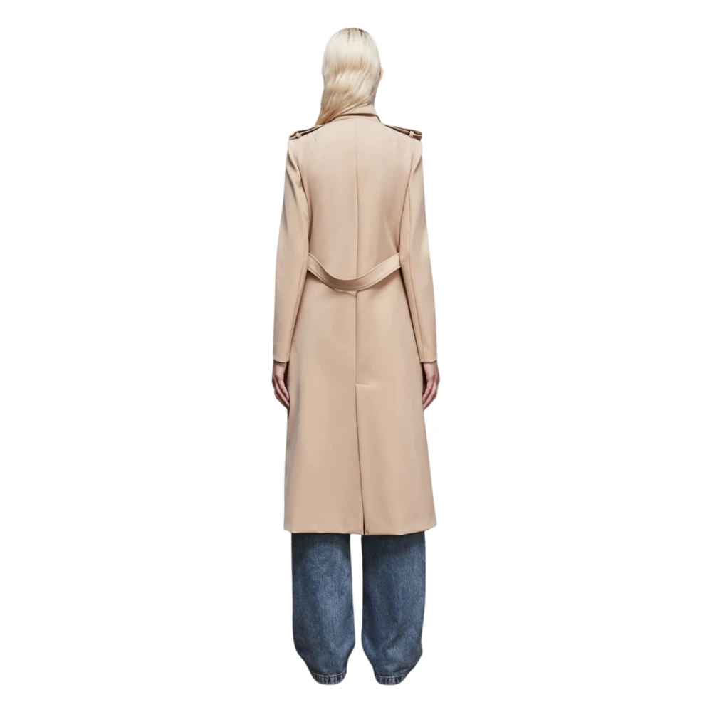 PATRIZIA PEPE Beige Double-Breasted Trenchcoat Beige Dames