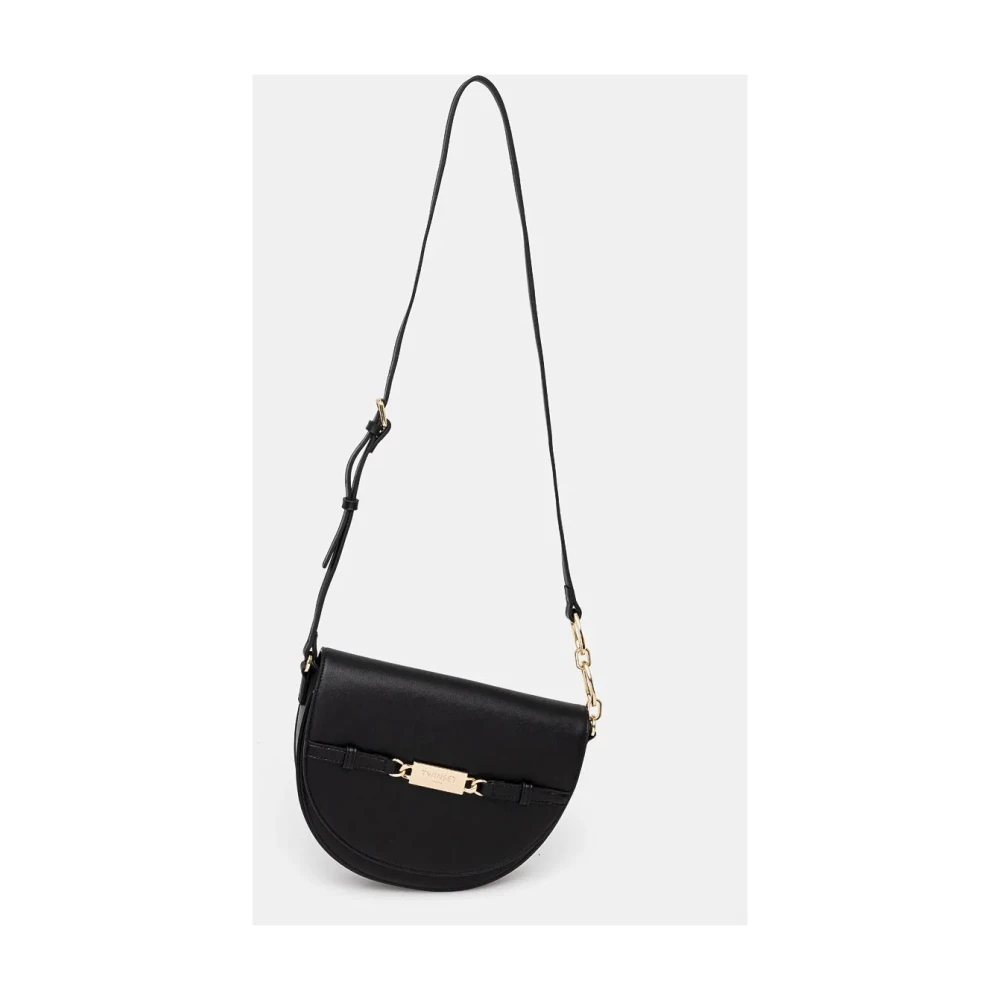 Twinset Schoudertas met logoplaat Black Dames
