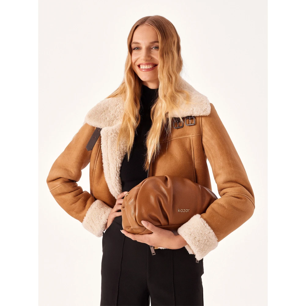 Kazar Leren etui in de vorm van een wolk Brown Dames