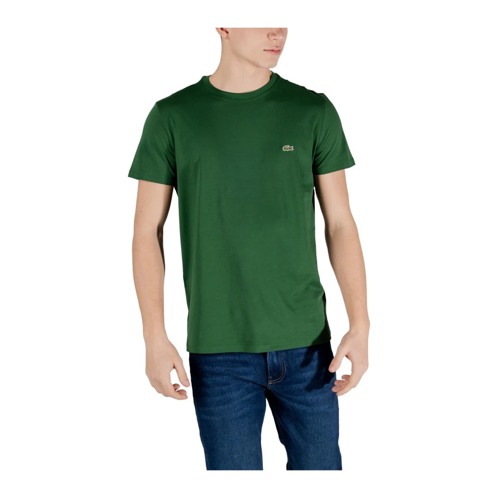 Lacoste Men's Green T-Shirts, 2XL, Short Sleeve Round Neck Cotton T-Shirt