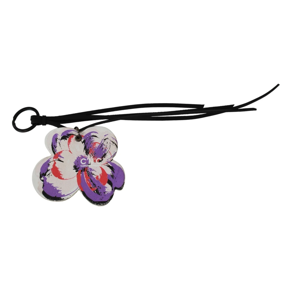 Costume National White Leather Butterfly Logo Keyring C'N'C Keychain - Image 2