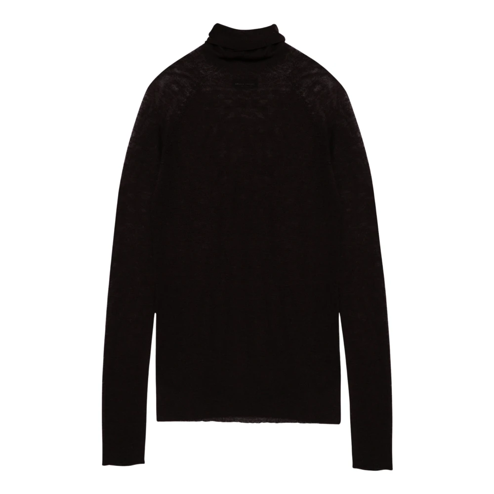 Roberto Collina Dolcevita Trui in Trendy Stijl Black Dames