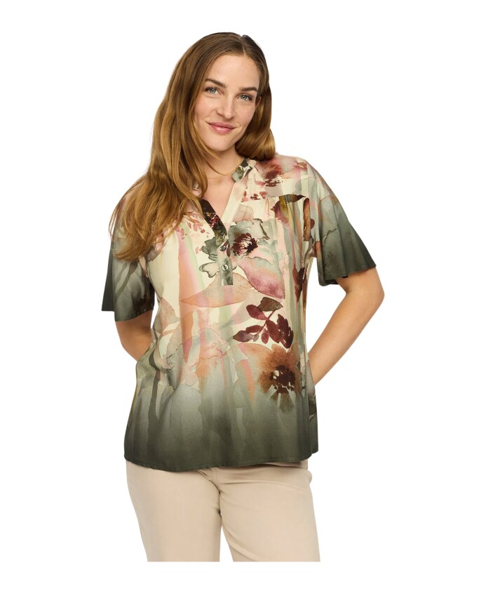 chemisier-khaki-flower-avec-col-en-v