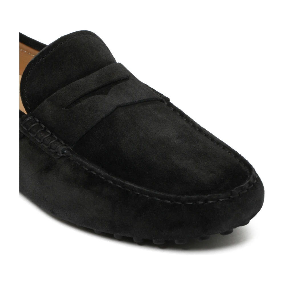 TOD'S Zwarte Suede Gommino Rijloafers Black Heren