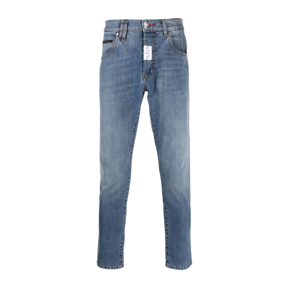 Philipp Plein Blauwe Skinny Jeans met Lage Taille Blue Heren