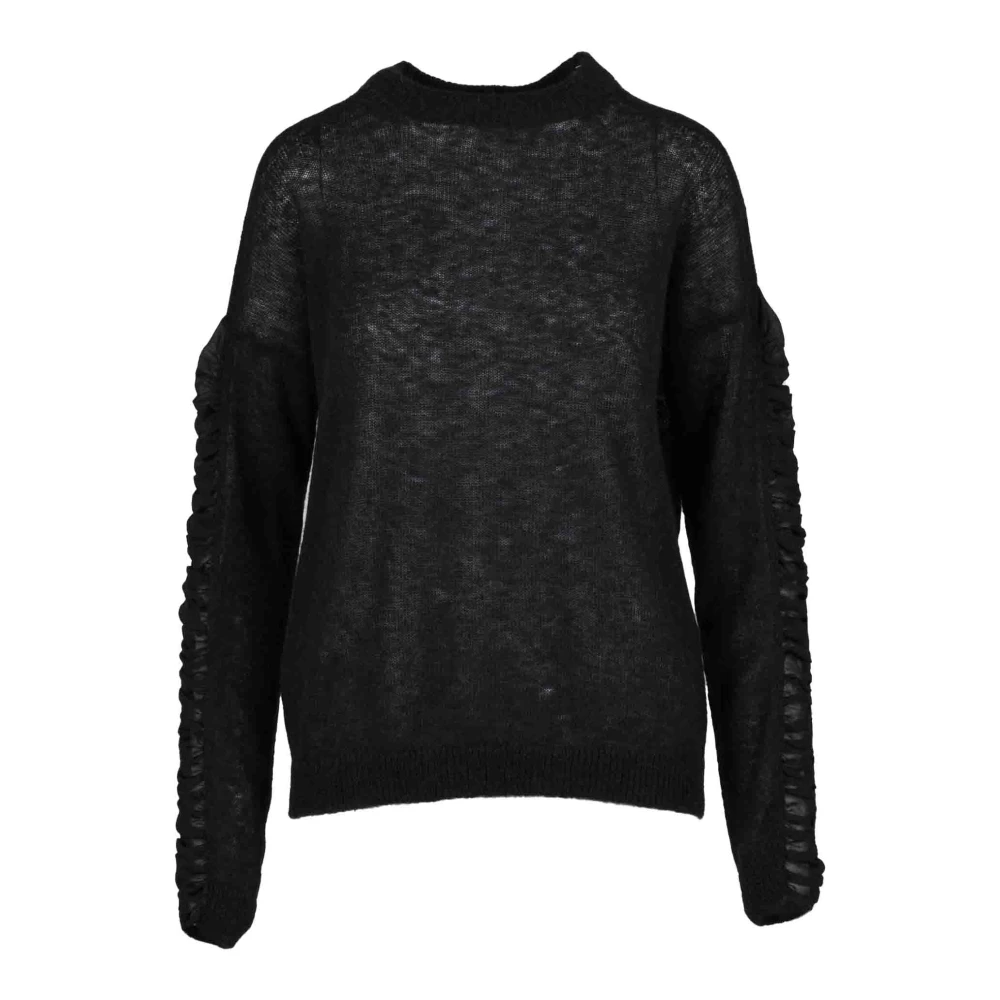 Pinko Zachte Alpaca Wolmix Trui Black Dames