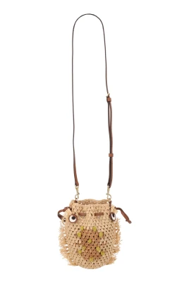 Raffia Creature Bucket Bag