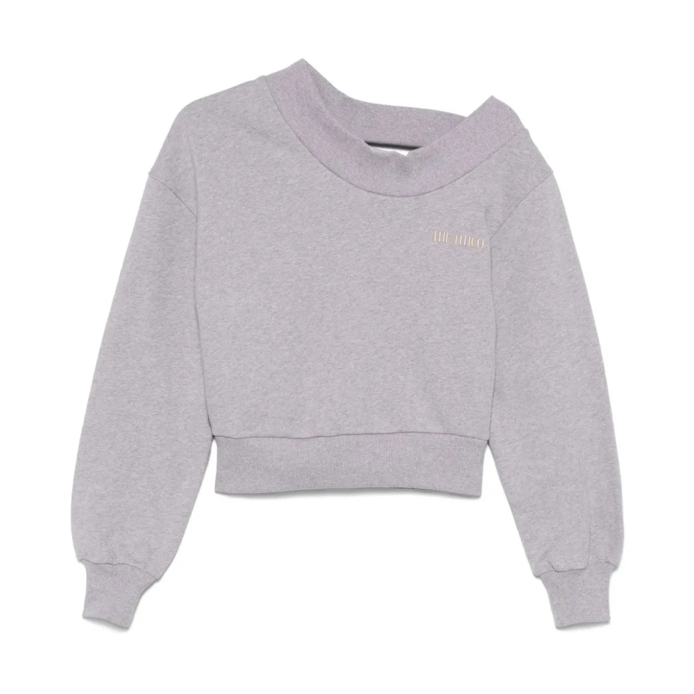 The Attico Stijlvol Katoenen Sweatshirt voor Garderobe Gray Dames