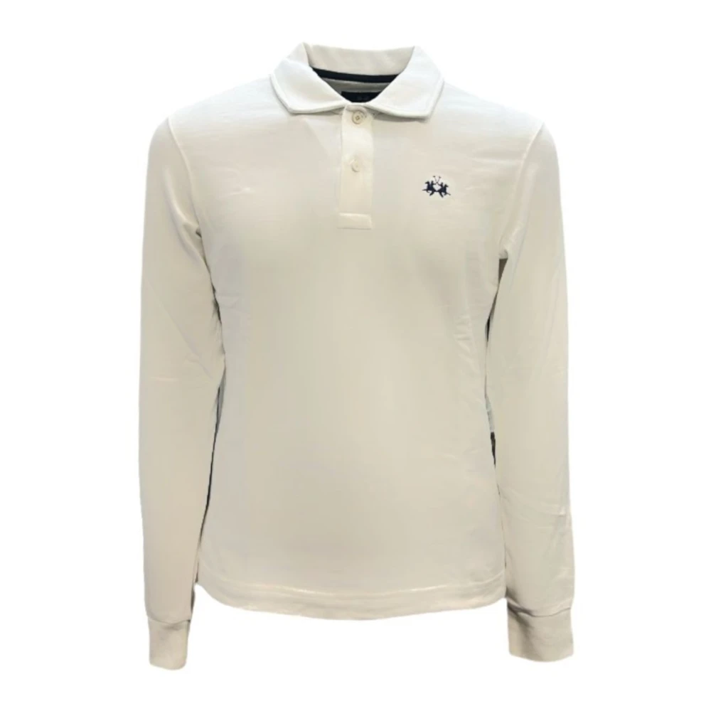 LA MARTINA Basis Heren Polo Shirt met Voorlogo White Heren