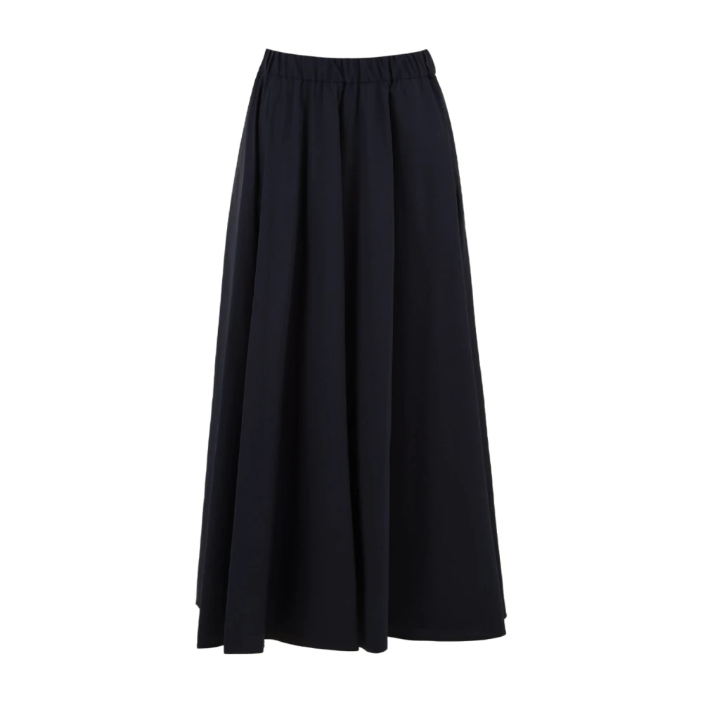 Aspesi Women's Blue Maxi Skirts, M, Cotton Poplin And Stretch Nylon Skirt