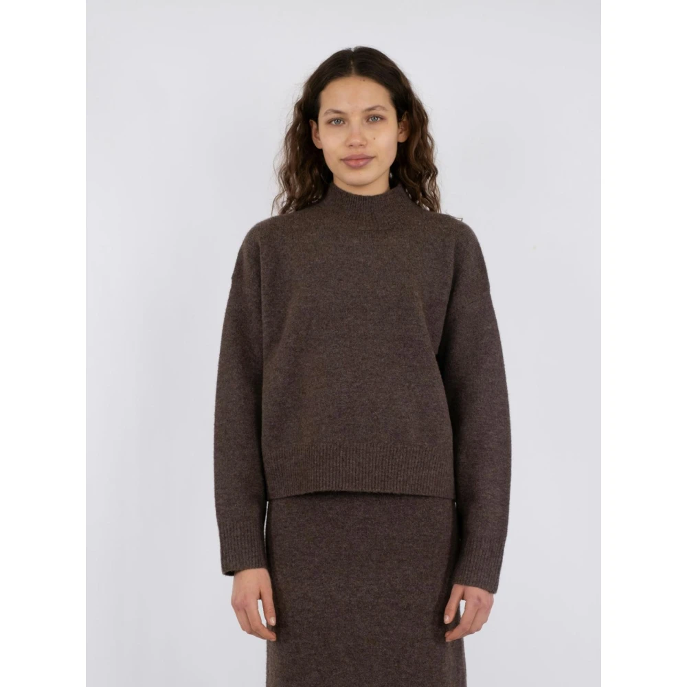 NEO NOIR Gebreide Blouse Brown Dames