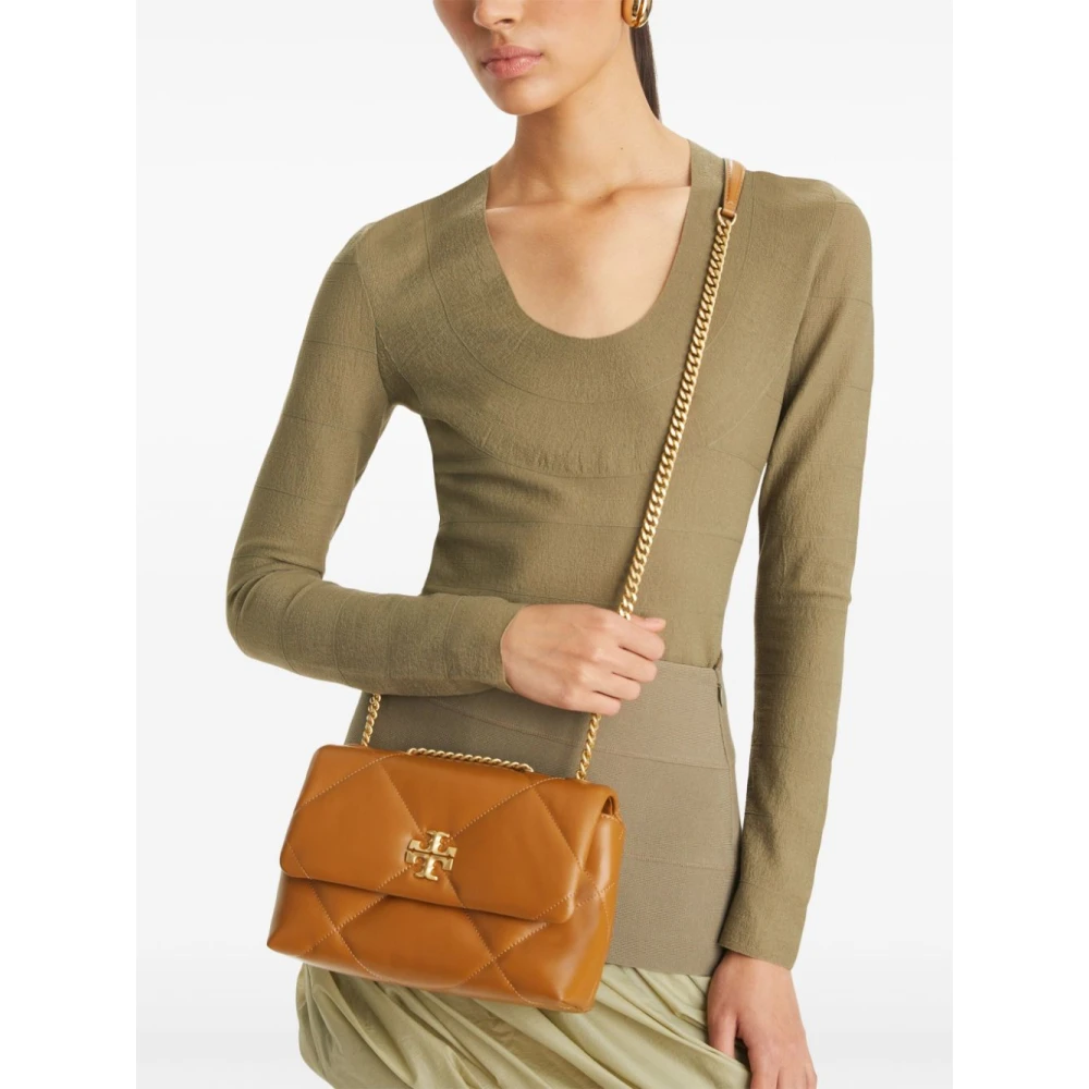 TORY BURCH Kleine Kira Gewatteerde Schoudertas Brown Dames