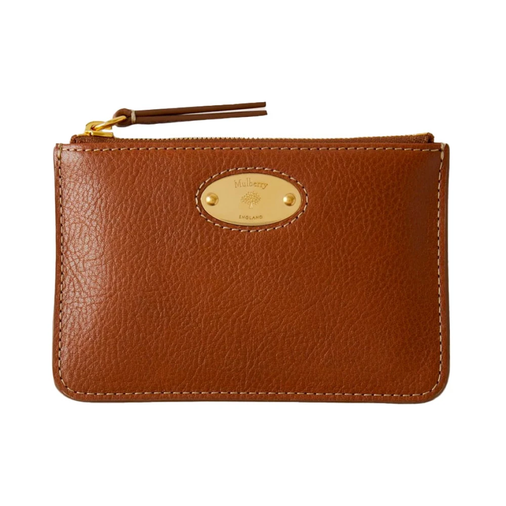 Mulberry Moderne Muntportemonnee met Plaquette Details Brown Dames