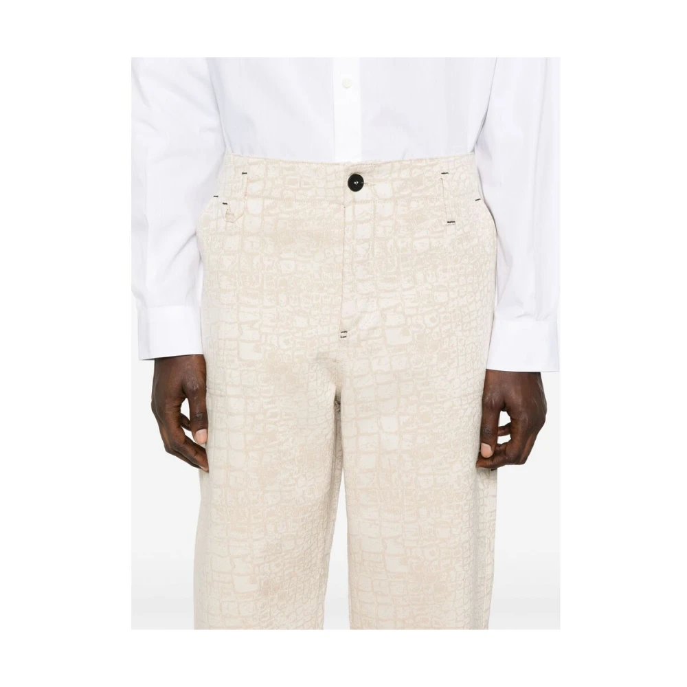 Jacquemus Beige Knoopsluiting Jeans Beige Heren