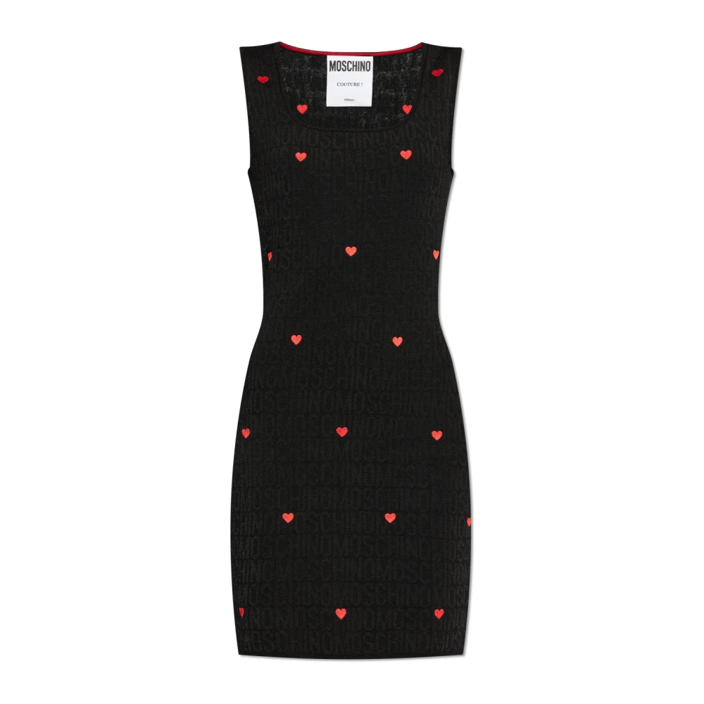 Moschino Jurk met logo Black Dames